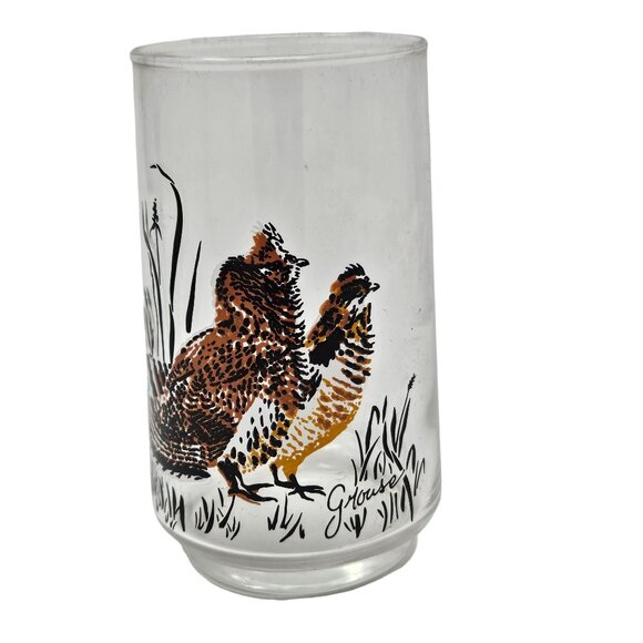 Vtg West Virginia Glass Norman R Warner Signed Glasses Pheasant Mallard Grouse - Picture 3 of 16